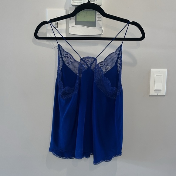 Zadig & Voltaire Christy Lace Trim Camisole Blue - Picture 5 of 9